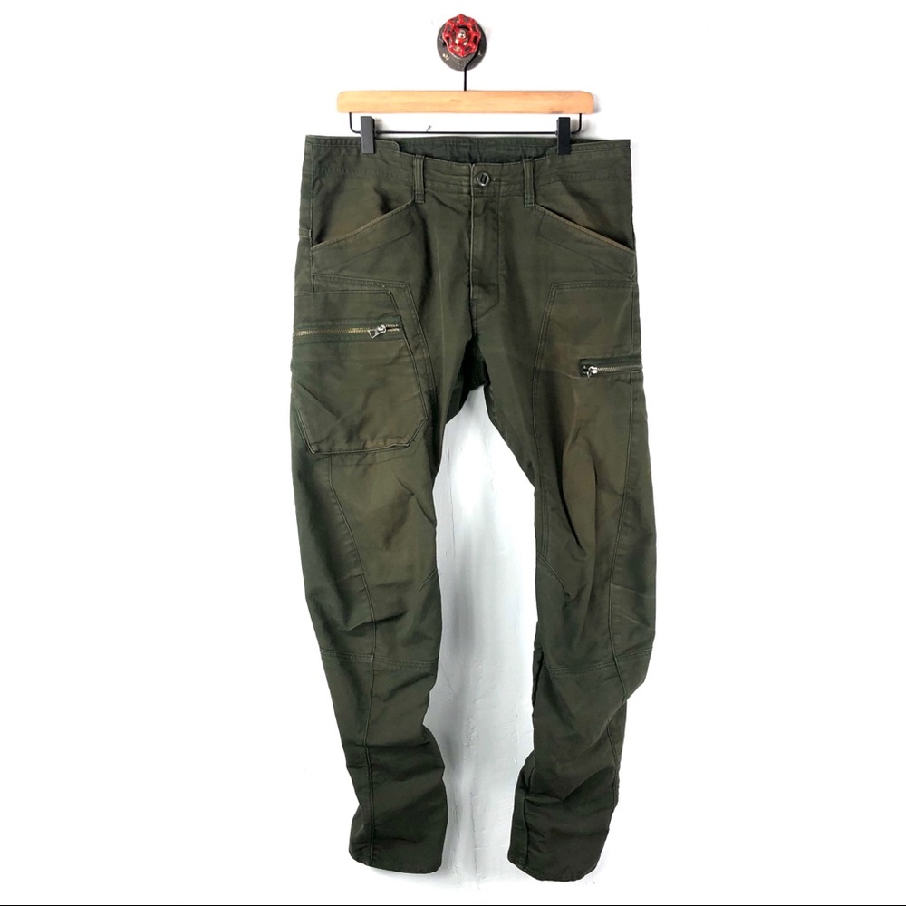 G-Star 36 jeans green Moto ruched multi pockets